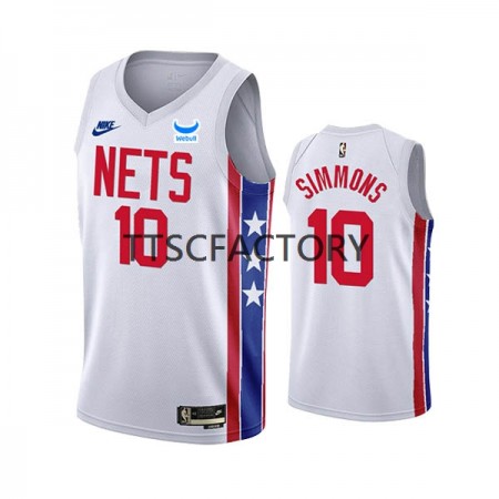 Maillot Basket Brooklyn Nets Ben Simmons 10 Nike 2022-23 Classic Edition Blanc Swingman - Homme